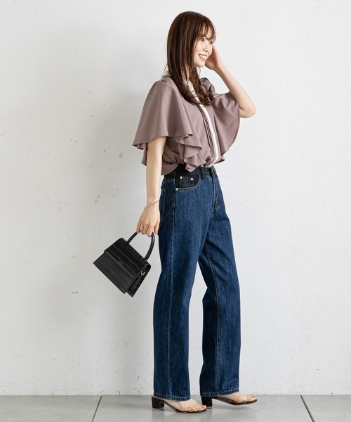 prose verse（プロズヴェール）の「フリルスリーブセンタータックブラウス（シャツ/ブラウス・レディース・ブラック/アイボリー/ブルー/ブラウン・MEDIUM）」の17枚目の写真