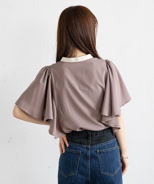 prose verse（プロズヴェール）の「フリルスリーブセンタータックブラウス（シャツ/ブラウス・レディース・ブラック/アイボリー/ブルー/ブラウン・MEDIUM）」の22枚目の写真