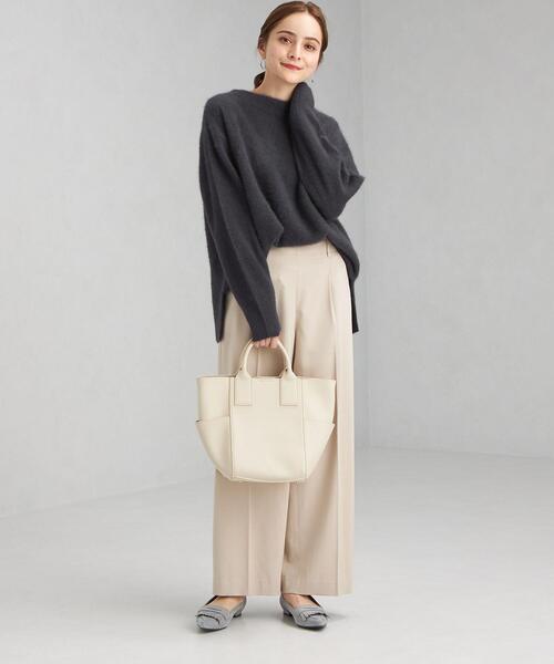 green label relaxing（グリーンレーベルリラクシング）の「FX ボトルネック プルオーバー ニット（ニット/セーター・レディース・ライム/ナチュラル/ダークグレー・FREE）」の11枚目の写真