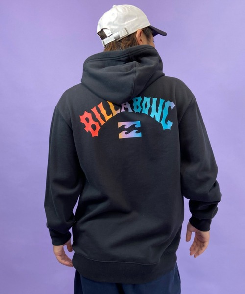 BILLABONG(ビラボン)の「BILLABONG/ビラボン 裏起毛 バックプリントパーカー BB012-013(パーカー・メンズ・ブラック/ホワイト・XL/M/L)」の1枚目の写真