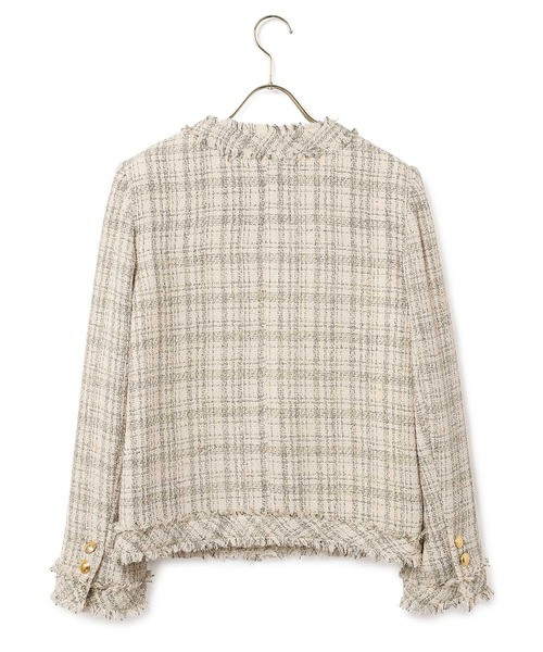 MADEMOISELLE ROPE'（マドモアゼル ロペ）の「<再入荷>カラーツイードノーカラージャケット（ノーカラージャケット・レディース・オフホワイト・38）」の8枚目の写真