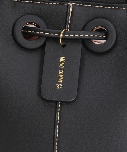 MONO　COMME CA（モノコムサ）の「3way　巾着ショルダー（ショルダーバッグ・レディース・ブラック/ベージュ・FREE）」の18枚目の写真