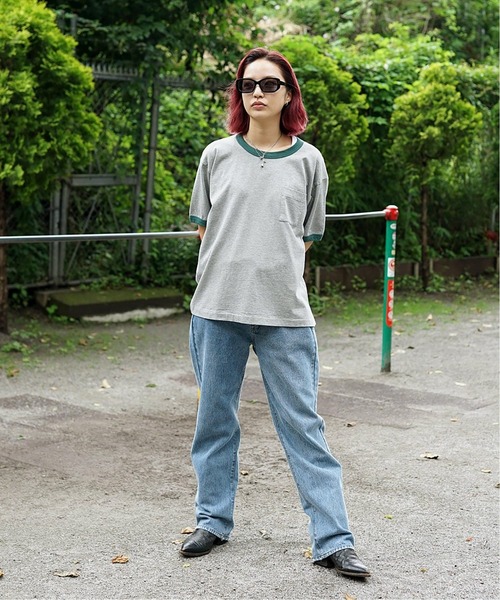 PULP/417EDIFICE(パルプフォーワンセブンエディフィス)の「◆BOXY RINGER SS TEE(Tシャツ/カットソー・メンズ・ネイビー/グレー/レッド・1/2)」の4枚目の写真