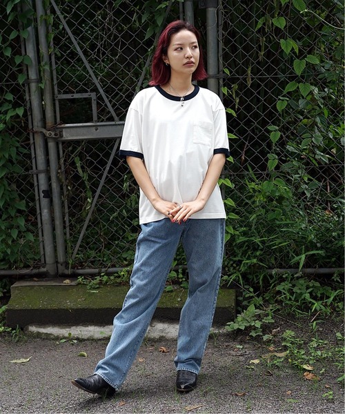 PULP/417EDIFICE(パルプフォーワンセブンエディフィス)の「◆BOXY RINGER SS TEE(Tシャツ/カットソー・メンズ・ネイビー/グレー/レッド・1/2)」の5枚目の写真