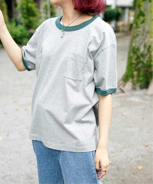 PULP/417EDIFICE(パルプフォーワンセブンエディフィス)の「◆BOXY RINGER SS TEE(Tシャツ/カットソー・メンズ・ネイビー/グレー/レッド・1/2)」の7枚目の写真