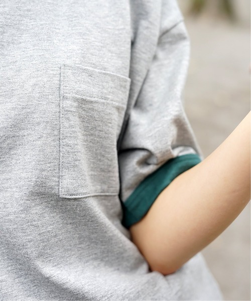 PULP/417EDIFICE(パルプフォーワンセブンエディフィス)の「◆BOXY RINGER SS TEE(Tシャツ/カットソー・メンズ・ネイビー/グレー/レッド・1/2)」の9枚目の写真