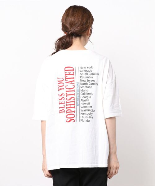 AS KNOW AS plus（アズノゥアズプラス）の「☆バンドＴツアーなビッグＴシャツ（Tシャツ/カットソー・レディース・グレイッシュベージュ/オフホワイト/チャコールグレー・FREE）」の6枚目の写真