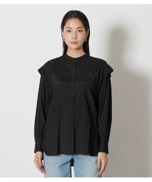AZUL by moussy(アズールバイマウジー)の「SHOULDER TUCK PUFF BLOUSE/ショルダータックパフブラウス(シャツ/ブラウス・レディース・オフホワイト/ブラック/ダークグリーン・SMALL/MEDIUM)」の16枚目の写真