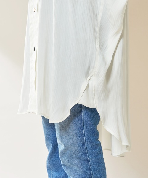 SHENERY（シーナリー）の「ストライプオーバーシャツ（シャツ/ブラウス・レディース・オフホワイト/ネイビー/マスタード・FREE）」の22枚目の写真