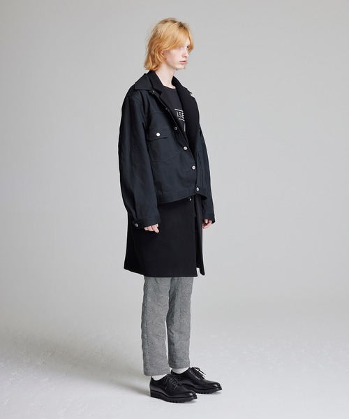 NOISE MAKER(ノイズメーカー)の「【イタリア生地】デニムジャケットドッキングチェスターコート(チェスターコート・メンズ・ベージュ/ブラック・X-LARGE/LARGE/MEDIUM)」の6枚目の写真