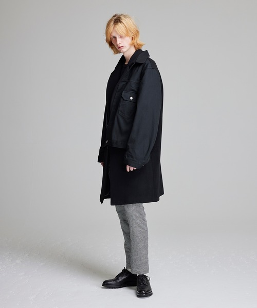 NOISE MAKER(ノイズメーカー)の「【イタリア生地】デニムジャケットドッキングチェスターコート(チェスターコート・メンズ・ベージュ/ブラック・X-LARGE/LARGE/MEDIUM)」の5枚目の写真