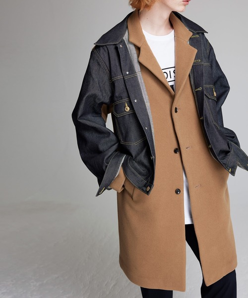 NOISE MAKER(ノイズメーカー)の「【イタリア生地】デニムジャケットドッキングチェスターコート(チェスターコート・メンズ・ベージュ/ブラック・X-LARGE/LARGE/MEDIUM)」の11枚目の写真