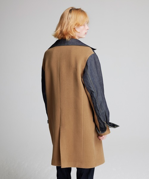 NOISE MAKER(ノイズメーカー)の「【イタリア生地】デニムジャケットドッキングチェスターコート(チェスターコート・メンズ・ベージュ/ブラック・X-LARGE/LARGE/MEDIUM)」の12枚目の写真