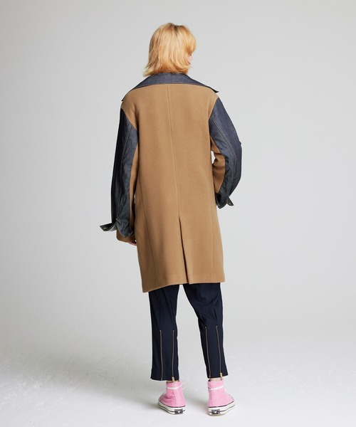 NOISE MAKER(ノイズメーカー)の「【イタリア生地】デニムジャケットドッキングチェスターコート(チェスターコート・メンズ・ベージュ/ブラック・X-LARGE/LARGE/MEDIUM)」の15枚目の写真