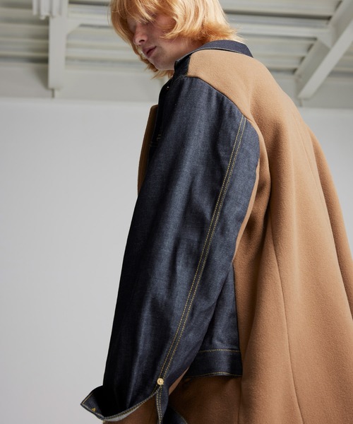 NOISE MAKER(ノイズメーカー)の「【イタリア生地】デニムジャケットドッキングチェスターコート(チェスターコート・メンズ・ベージュ/ブラック・X-LARGE/LARGE/MEDIUM)」の20枚目の写真