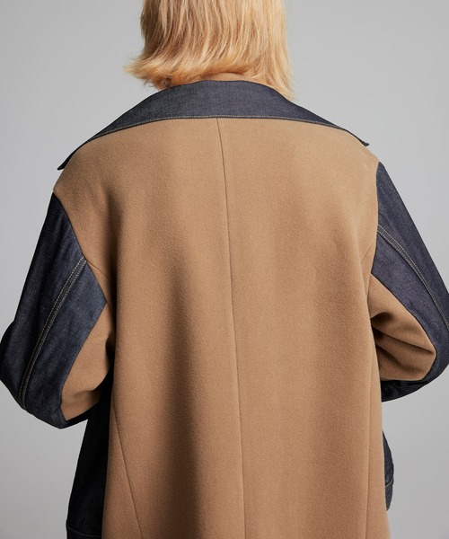 NOISE MAKER(ノイズメーカー)の「【イタリア生地】デニムジャケットドッキングチェスターコート(チェスターコート・メンズ・ベージュ/ブラック・X-LARGE/LARGE/MEDIUM)」の22枚目の写真