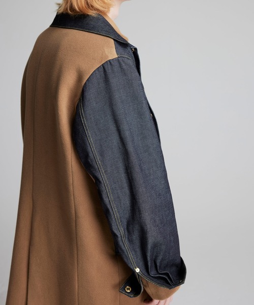 NOISE MAKER(ノイズメーカー)の「【イタリア生地】デニムジャケットドッキングチェスターコート(チェスターコート・メンズ・ベージュ/ブラック・X-LARGE/LARGE/MEDIUM)」の21枚目の写真