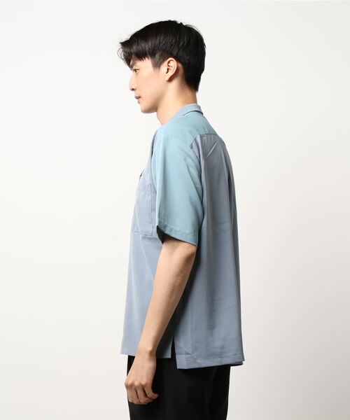 JUNRED（ジュンレッド）の「クレイジーパターンS/Sシャツ（シャツ/ブラウス・メンズ・ブルー系その他4/ネイビー/キャメル・L/M/LL）」の5枚目の写真