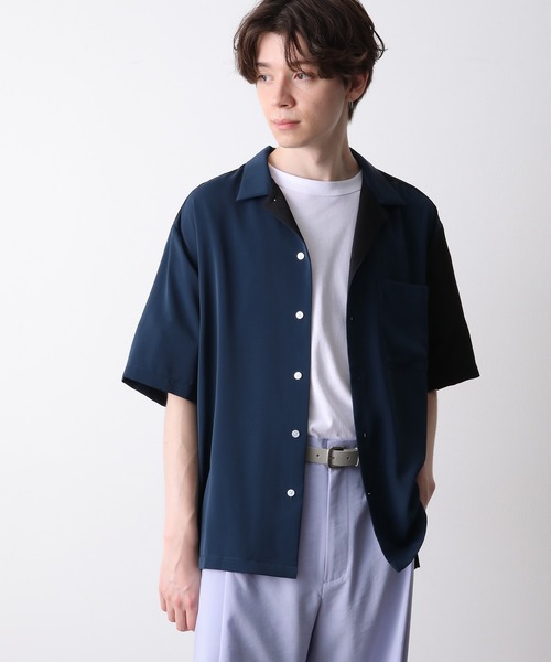 JUNRED（ジュンレッド）の「クレイジーパターンS/Sシャツ（シャツ/ブラウス・メンズ・ブルー系その他4/ネイビー/キャメル・L/M/LL）」の10枚目の写真