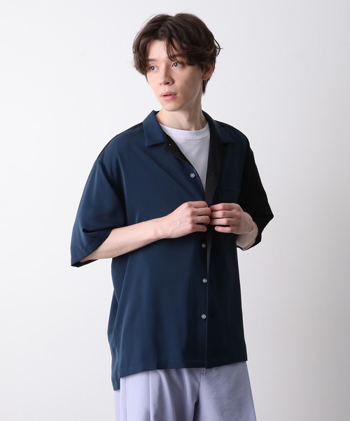 JUNRED（ジュンレッド）の「クレイジーパターンS/Sシャツ（シャツ/ブラウス・メンズ・ブルー系その他4/ネイビー/キャメル・L/M/LL）」の11枚目の写真