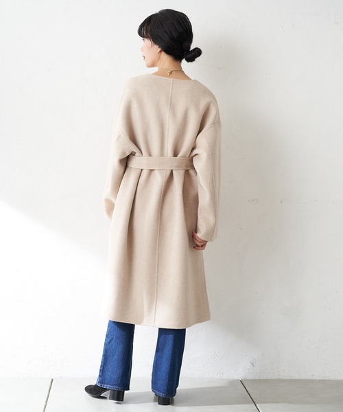 SHENERY（シーナリー）の「ベルテッドリバーロングコート（その他アウター・レディース・ネイビー/ピンク/オートミール・FREE）」の18枚目の写真