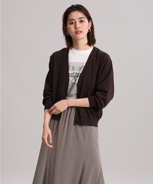 INED(イネド)の「Vネックカーディガン(カーディガン/ボレロ・レディース・イエロー/ブラウン/ブラック/グレー・9号)」の4枚目の写真