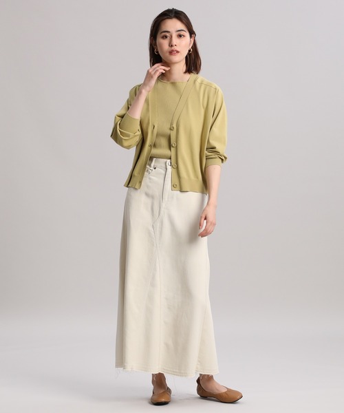 INED(イネド)の「Vネックカーディガン(カーディガン/ボレロ・レディース・イエロー/ブラウン/ブラック/グレー・9号)」の5枚目の写真