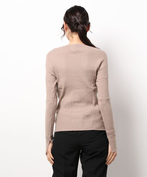 feepur(フェピュール)の「《ウォッシャブル》袖スリットボートネックリブニット(ニット/セーター・レディース・オフホワイト/グリーン/モカ/ピンク/ブラック・MEDIUM)」の20枚目の写真