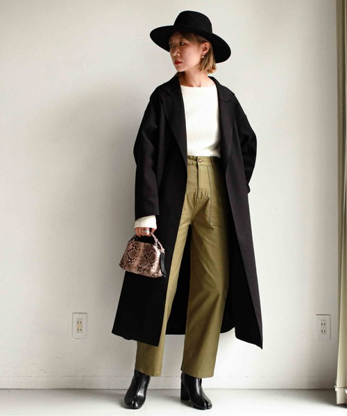 feepur(フェピュール)の「《ウォッシャブル》袖スリットボートネックリブニット(ニット/セーター・レディース・オフホワイト/グリーン/モカ/ピンク/ブラック・MEDIUM)」の6枚目の写真