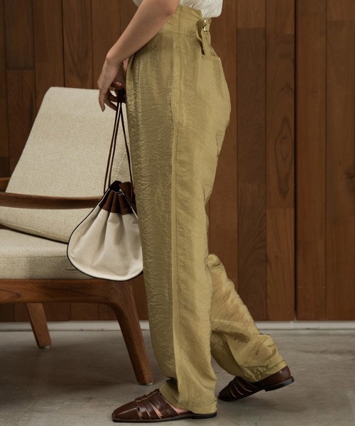 Amiur（エミレ）の「glaze back belt pants（その他パンツ・レディース・ブラウン/グリーン/アイボリー・M/S）」の10枚目の写真