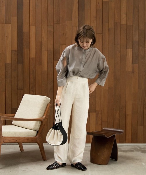 Amiur（エミレ）の「glaze back belt pants（その他パンツ・レディース・ブラウン/グリーン/アイボリー・M/S）」の14枚目の写真