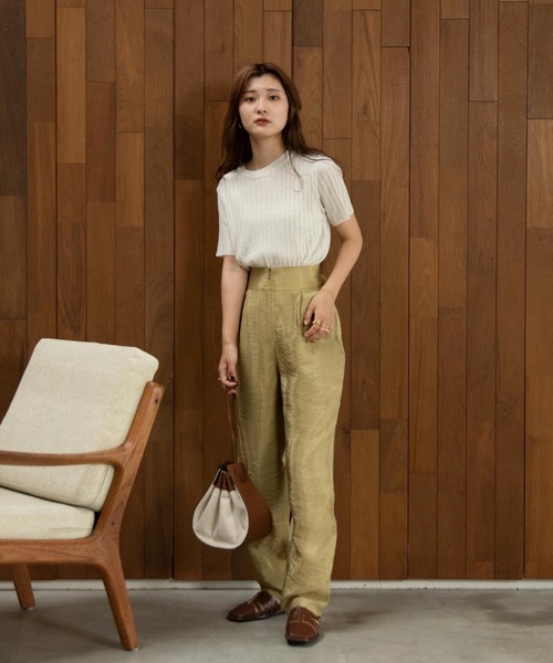 Amiur（エミレ）の「glaze back belt pants（その他パンツ・レディース・ブラウン/グリーン/アイボリー・M/S）」の11枚目の写真