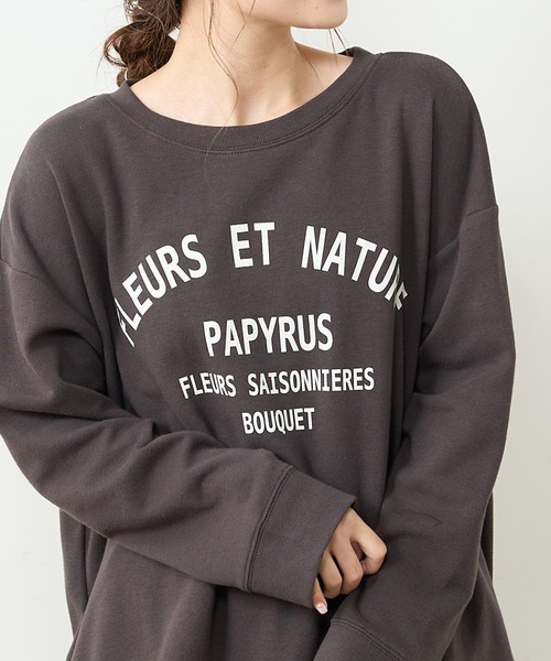 PUAL CE CIN(ピュアルセシン)の「カレッジロゴポンチスウェットプルオーバー(スウェット・レディース・グレー/チャコール/ナチュラル/グリーン/ブルー系その他・FREE)」の3枚目の写真