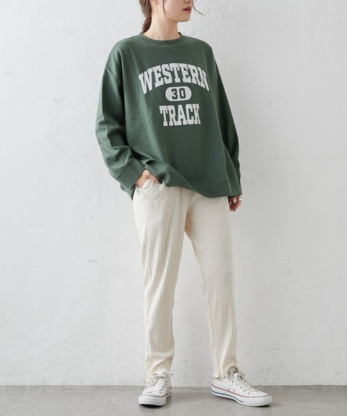 PUAL CE CIN(ピュアルセシン)の「カレッジロゴポンチスウェットプルオーバー(スウェット・レディース・グレー/チャコール/ナチュラル/グリーン/ブルー系その他・FREE)」の21枚目の写真