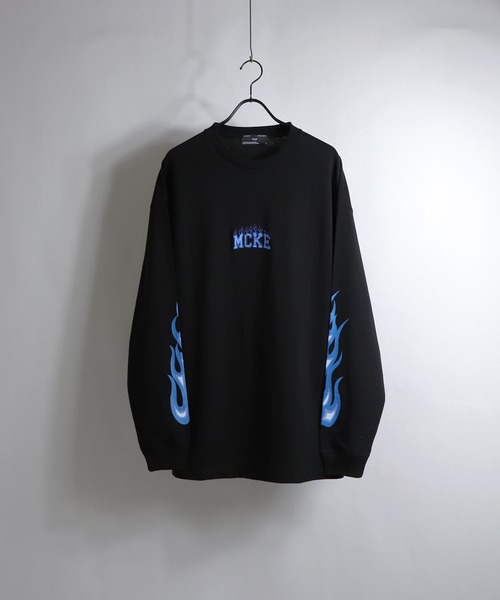 ILL'S(イルズ)の「ILL'S / イルズ ファイヤー / カレッジロゴ プリントビッグロンT(Tシャツ/カットソー・メンズ・ホワイト/ブラック系その他/ホワイト系その他/ブラック・M/L)」の3枚目の写真