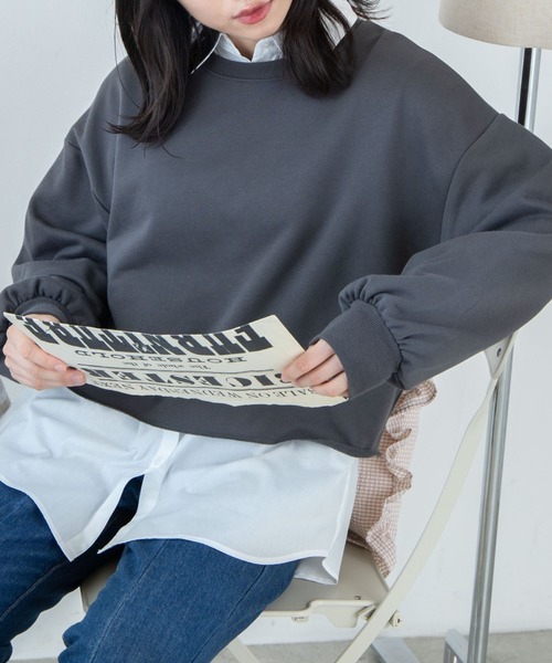 WEGO（ウィゴー）の「WEGO/カットオフカラープルオーバー（スウェット・レディース・グリーン系その他5/スミクロ/ベージュ系その他5/ブルー/ライトブラウン/ブルー系その他5/その他1/ブラック系その他5・SMALL/MEDIUM）」の12枚目の写真