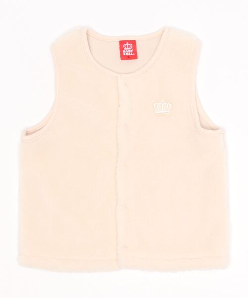 BABYDOLL(ベビードール)の「BABY ボア ベスト 5697K(ベスト・キッズ・チャコールグレー/ライトベージュ・100-120cm/70-90cm)」の4枚目の写真