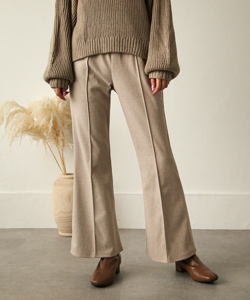 Chillfar（チルファー）の「ストレッチピンタックフレアスラックスパンツ/ウエストゴム（スラックス・レディース・ボルドー/アイボリー/ブラック/グレイッシュベージュ・MEDIUM/LARGE）」の14枚目の写真