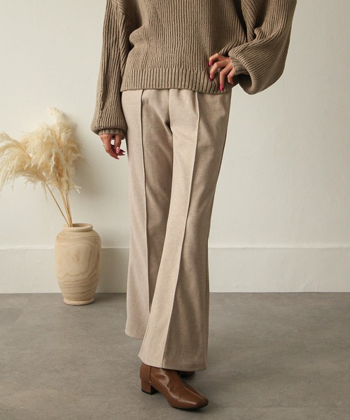 Chillfar（チルファー）の「ストレッチピンタックフレアスラックスパンツ/ウエストゴム（スラックス・レディース・ボルドー/アイボリー/ブラック/グレイッシュベージュ・MEDIUM/LARGE）」の20枚目の写真