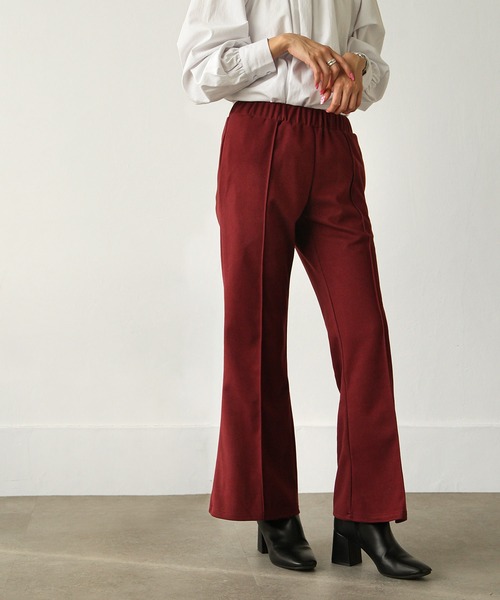 Chillfar（チルファー）の「ストレッチピンタックフレアスラックスパンツ/ウエストゴム（スラックス・レディース・ボルドー/アイボリー/ブラック/グレイッシュベージュ・MEDIUM/LARGE）」の22枚目の写真