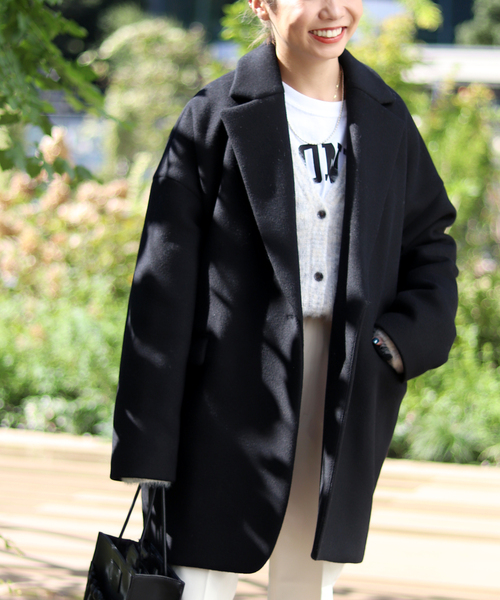 JOINT WORKS(ジョイントワークス)の「J-Milliorメルトンミドルタケテーラードコート(テーラードジャケット・レディース・ホワイト/ブラック/ベージュ・FREE)」の3枚目の写真