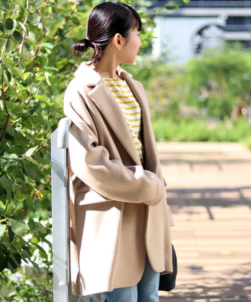 JOINT WORKS(ジョイントワークス)の「J-Milliorメルトンミドルタケテーラードコート(テーラードジャケット・レディース・ホワイト/ブラック/ベージュ・FREE)」の18枚目の写真