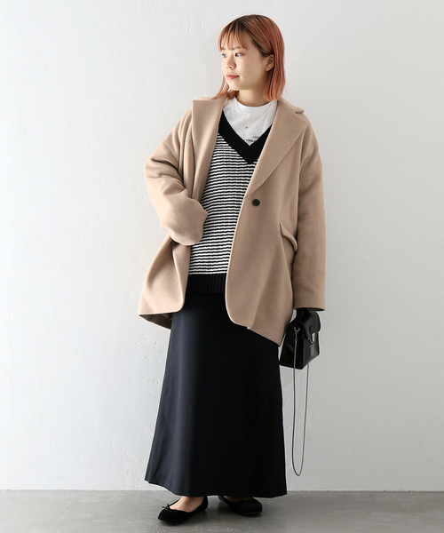 JOINT WORKS(ジョイントワークス)の「J-Milliorメルトンミドルタケテーラードコート(テーラードジャケット・レディース・ホワイト/ブラック/ベージュ・FREE)」の21枚目の写真