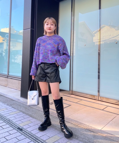 WHO'S WHO gallery(フーズフーギャラリー)の「カラーシャギートップス(ニット/セーター・レディース・ブラック/パープル/ピンク・FREE)」の12枚目の写真