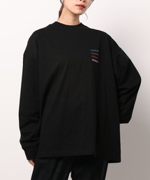 WE11DONE | WE11DONE BLACK MULTICOLOR LOGO LONG SLEEVE T-SHIR WD-TT3-21-542-U-BK(Tシャツ/カットソー)
