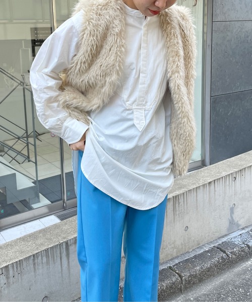 Omekashi(オメカシ)の「ドレスシャツ(シャツ/ブラウス・レディース・オフホワイト/ベージュ・FREE)」の5枚目の写真