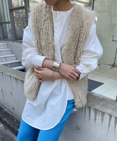 Omekashi(オメカシ)の「ドレスシャツ(シャツ/ブラウス・レディース・オフホワイト/ベージュ・FREE)」の7枚目の写真
