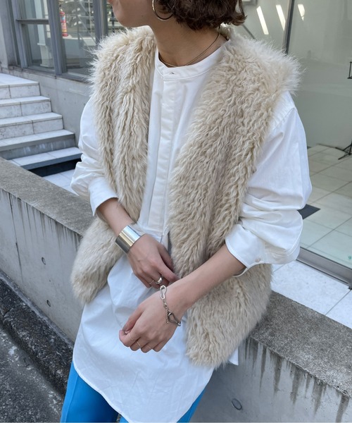 Omekashi(オメカシ)の「ドレスシャツ(シャツ/ブラウス・レディース・オフホワイト/ベージュ・FREE)」の8枚目の写真