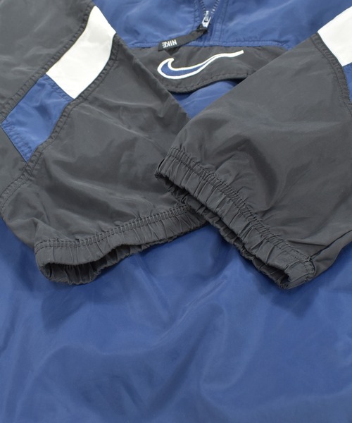NIKE(ナイキ)の「【ヴィンテージ古着】90s NIKE ナイキ ナイロンジャケット ハーフジップジャケット(ナイロンジャケット・メンズ・ネイビー・LARGE)」の3枚目の写真