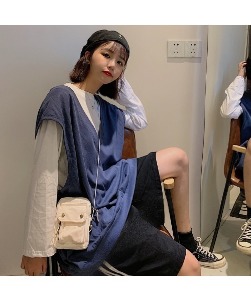 DEVICE（デバイス）の「オーバーサイズ シンプルベスト（ベスト・レディース・ブラック/ブラウン/ブルー・FREE）」の18枚目の写真